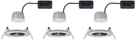 Paulmann Nova Inbouwlamp voor badkamer Set van 3 stuks LED LED 19.5 W IP44 RVS (geborsteld)