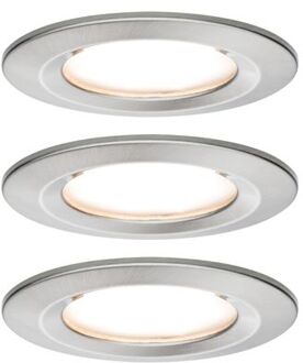 Paulmann Nova Inbouwlamp voor badkamer Set van 3 stuks LED LED 19.5 W IP44 RVS (geborsteld)