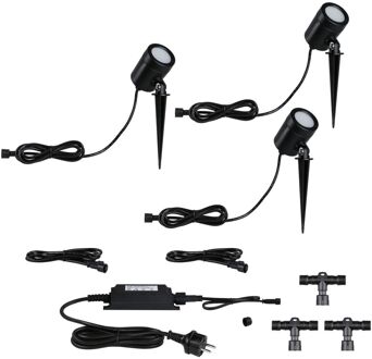 Paulmann Outdoor Link & Light Basisset Prikspots Zwart 1,6w 3 Stuks
