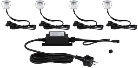 Paulmann Outdoor Link & Light Grondspots Zilver Set 0,8w 4 Stuks
