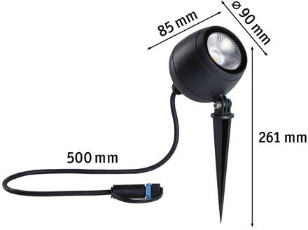 Paulmann Plug & Shine LED spot Kikolo, 3.000 K, 60°, aluminium antraciet