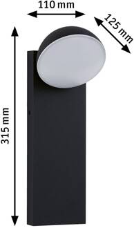 Paulmann Puka LED buitenwandlamp antraciet