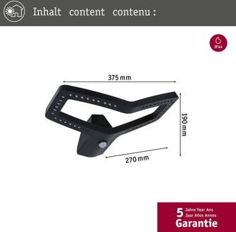 Paulmann Slimme wandlamp Alara, RGBW antraciet IP44