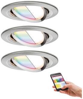 Paulmann Smart Friends spot Nova Plus per3set RGBW geborsteld ijzer