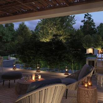 Paulmann Sokkellamp Timba met hout, hoogte 40 cm zwart, donker hout