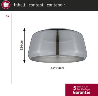 Paulmann URail-lampenkap Neila 2Easy, Ø 23 cm, rookglas rookgrijs
