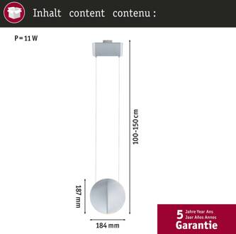 Paulmann URail-pendel Alejandro chroom 3.000 K 3-traps dimbaar chroom mat