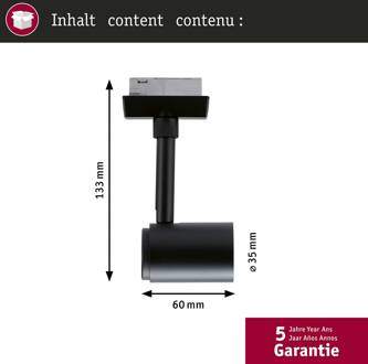 Paulmann URail-rails spot Runa, zwart mat, GU10