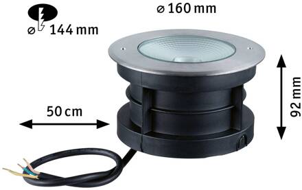 Paulmann Vanea LED inbouwlamp IP67, Ø 16cm aluminium
