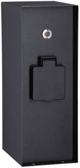 Paulmann wandcontactdoos zuil Rio 3-voudig schemersensor antraciet