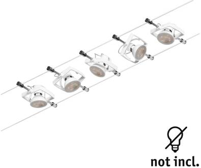 Paulmann Wire Mac II kabelsysteem 5-lamps, 5 m wit mat wit