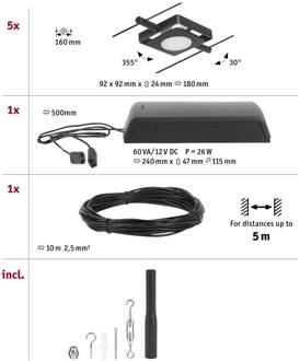Paulmann Wire MacLED LED kabelsysteem, zwart mat zwart