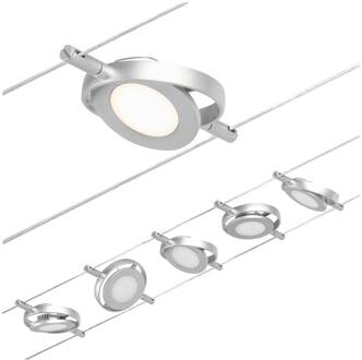 Paulmann Wire RoundMac LED kabelverlichting, 5-lamps, chroom chroom mat