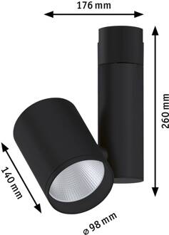 Paulmann Zeuz URail Spot 3.000K 39° zwart mat