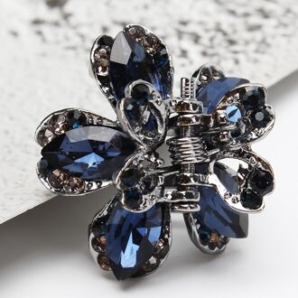Pauw Haar Klauwen Voor Vrouwen Vintage Haar Sieraden Charm Big Rhinestone Crystal Krab Clip Bruiloft Haar Accessoires blauw