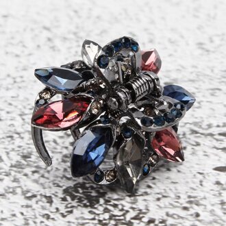 Pauw Haar Klauwen Voor Vrouwen Vintage Haar Sieraden Charm Big Rhinestone Crystal Krab Clip Bruiloft Haar Accessoires multi rood