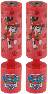 PAW Patrol 2x Paw Patrol Marshall waterpistool/waterpistolen van foam rood 15 cm
