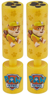 PAW Patrol 2x Paw Patrol Rubble waterpistool/waterpistolen van foam geel 15 cm