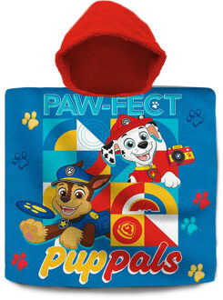 PAW Patrol bad cape/poncho - 60 x 120 cm - katoen - voor kinderen - Badcapes Multikleur