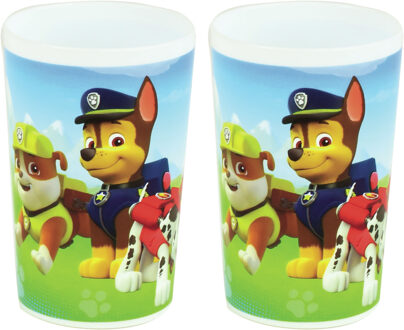 PAW Patrol Disney Paw Patrol beker - 2x stuks - 220 ml - kunststof - drinkbeker - kinderbeker