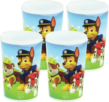 PAW Patrol Disney Paw Patrol beker - 4x stuks - 220 ml - kunststof - drinkbeker - kinderbeker