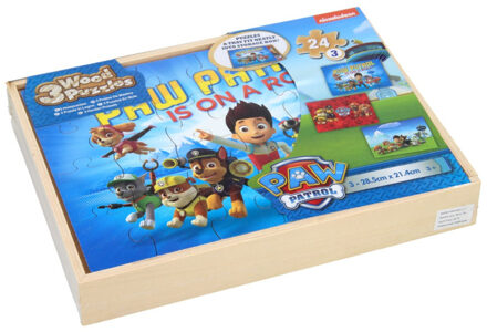 Paw Patrol houten puzzels, 3x 24 stukjes
