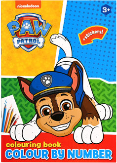 Paw Patrol Kleuren op nummer + stickers