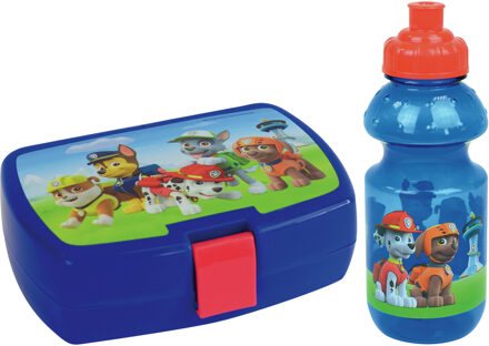 PAW Patrol lunchbox set voor kinderen - 2-delig - blauw - kunststof - Lunchboxen