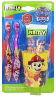 PAW Patrol Nickelodeon - Firefly - Paw Patrol - Tandenpoets Set Rood / Roze / Geel