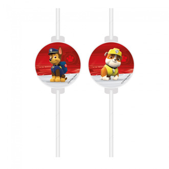 Paw Patrol Papieren Rietjes Versiering 4 stuks