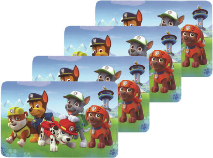 PAW Patrol Placemat - 4x stuks - 43 x 28 cm - kinderen - onderlegger
