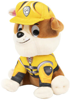 PAW Patrol pluche knuffel van Rubble 15 cm - Knuffeldier Multikleur