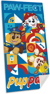 PAW Patrol strand/badlaken - 70 x 140 cm - katoen - voor kinderen - Strandlakens Blauw