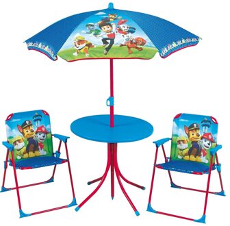 PAW Patrol tuinmeubels set - 4-delig - stoelen - tafel - parasol - tuin kindermeubels