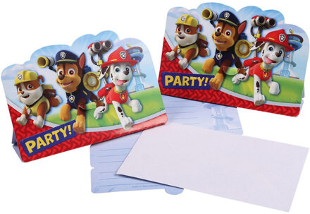 PAW Patrol uitnodigingskaarten met enveloppen - 8 stuks