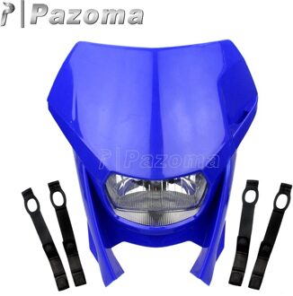 Pazoma Rode Supermoto Motocross Koplamp Dirt Bike Off Road Koplampen Voor Honda Cr Crm Crf 125 Fmx 400 250 400 450 Blauw