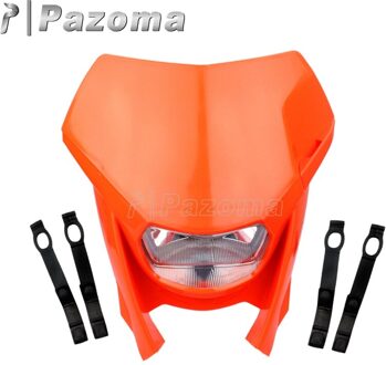 Pazoma Rode Supermoto Motocross Koplamp Dirt Bike Off Road Koplampen Voor Honda Cr Crm Crf 125 Fmx 400 250 400 450 Oranje