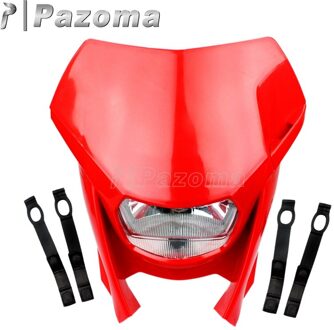Pazoma Rode Supermoto Motocross Koplamp Dirt Bike Off Road Koplampen Voor Honda Cr Crm Crf 125 Fmx 400 250 400 450 Rood