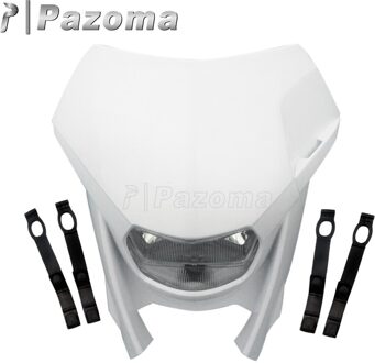 Pazoma Rode Supermoto Motocross Koplamp Dirt Bike Off Road Koplampen Voor Honda Cr Crm Crf 125 Fmx 400 250 400 450 wit