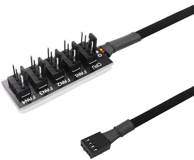 Pc Case Fan Mouwen Power Kabel Hub Splitter Verlengkabel Splitter Adapter Controller 1 Tot 5 Manier 4-Pin pwm Cpu Koeler Fan