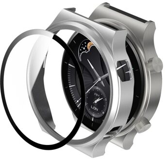 Pc Horloge Case Voor Huawei Horloge Gt 2 Pro Klassieke Beschermhoes Full Screen Protector Shell Voor Huawei GT2 Pro gevallen Edge Frame Zilver
