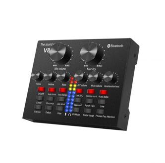 Pc Laptop Externe Geluidskaart Bluetooth 5.0 Mixer Board Voice Changer Ruisonderdrukking Meerdere Effecten Audio 3.5 Mm Geluidskaart