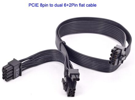 PCIe 8pin naar 2 Poorten 6 + 2Pin voeding Kabel Platte Mouw Voor Seasonic FOCUS PLUS Platina PX Serie 850 750 650 550 W Flat kabel