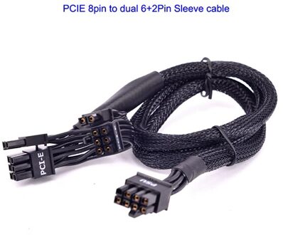 PCIe 8pin naar 2 Poorten 6 + 2Pin voeding Kabel Platte Mouw Voor Seasonic FOCUS PLUS Platina PX Serie 850 750 650 550 W Sleeve kabel
