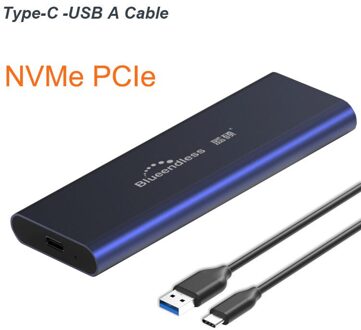 PCIE M.2 NVME SSD Behuizing Ondersteuning M Type Sleutel C USB3.1 2240/2280 SSD Case Volledige Aluminium Externe Box voor Effen schijf M280N blauw C-A