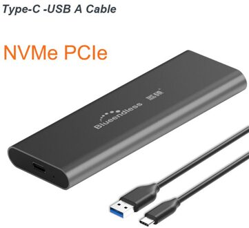 PCIE M.2 NVME SSD Behuizing Ondersteuning M Type Sleutel C USB3.1 2240/2280 SSD Case Volledige Aluminium Externe Box voor Effen schijf M280N grijs C-A