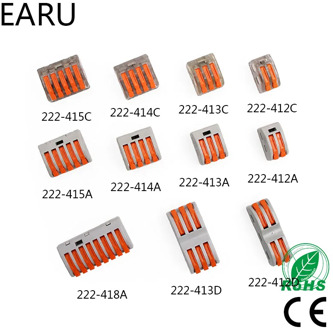 PCT-212 222-424 (30-50pcs/lot) 222 Mini Fast Wire Connectors Universal Compact Wiring Connector Push-in Terminal Block