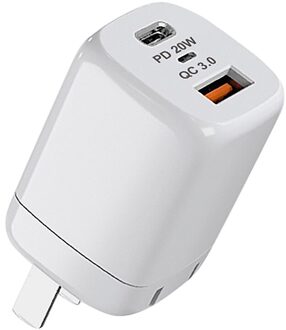 Pd 20W Lader Met Twee Aansluitingen, snelle Opladen Hoofd Type C Geschikt Voor Apple 12 Oplader Voor Mobiele Telefoons Us Plug