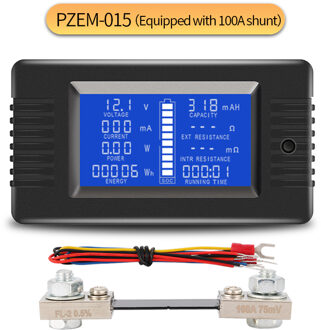 Peacefair Batterij Tester Ontlading Capaciteit Power Ampèremeter Voltmeter Energy Meter Impedantie Weerstand PZEM-015 200v 100A shunt