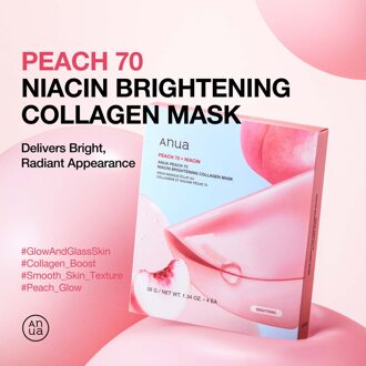 Peach 70 Niacin Brightening Collagen Mask (4 Sheets) 38g